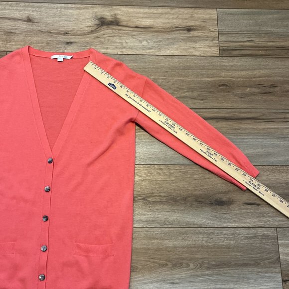 Boden 100% Cashmere Cardigan Sweater SZ 6 Pink Button Up V Neck - Picture 6 of 10